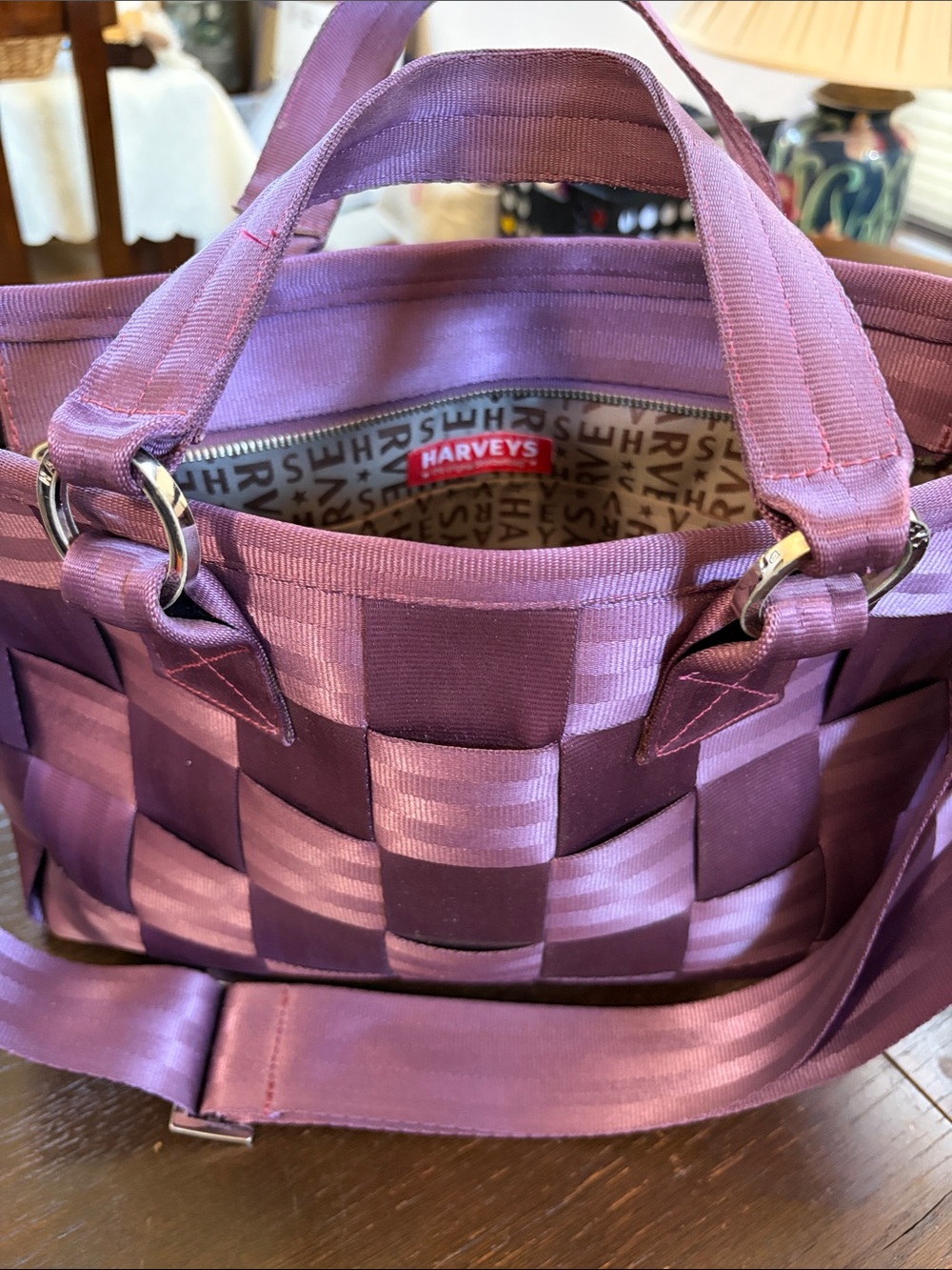 Harveys Lavender Woven Ribbon Tote